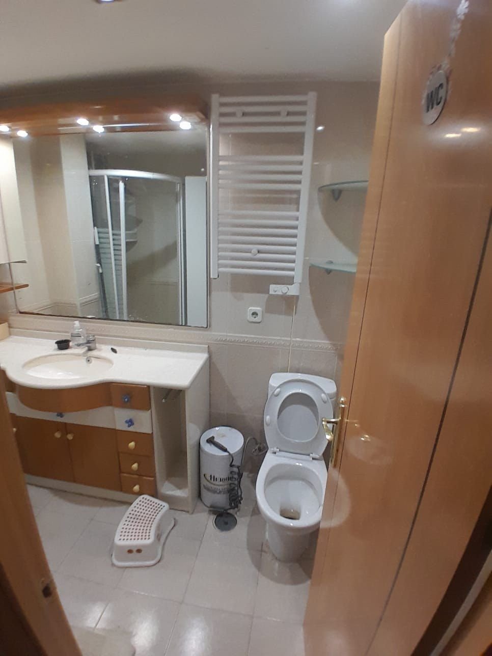 Baño antes de la reforma, con alicatado antiguo